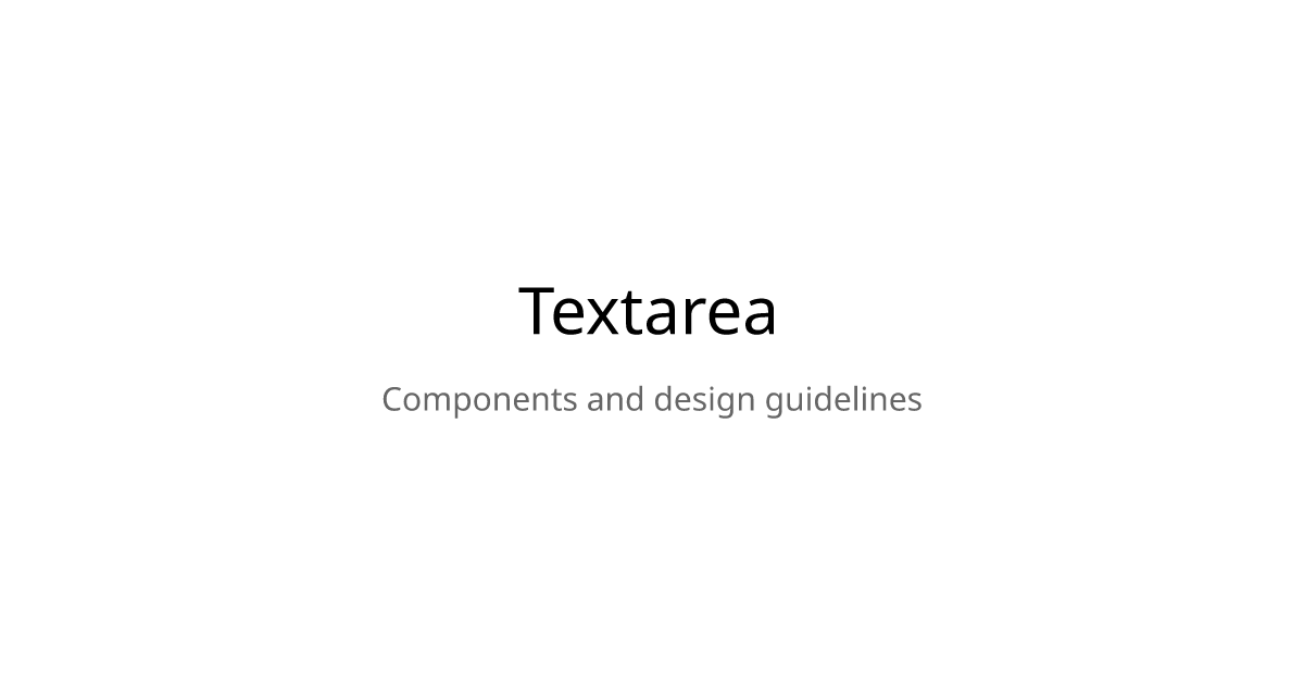 Textarea - Design System