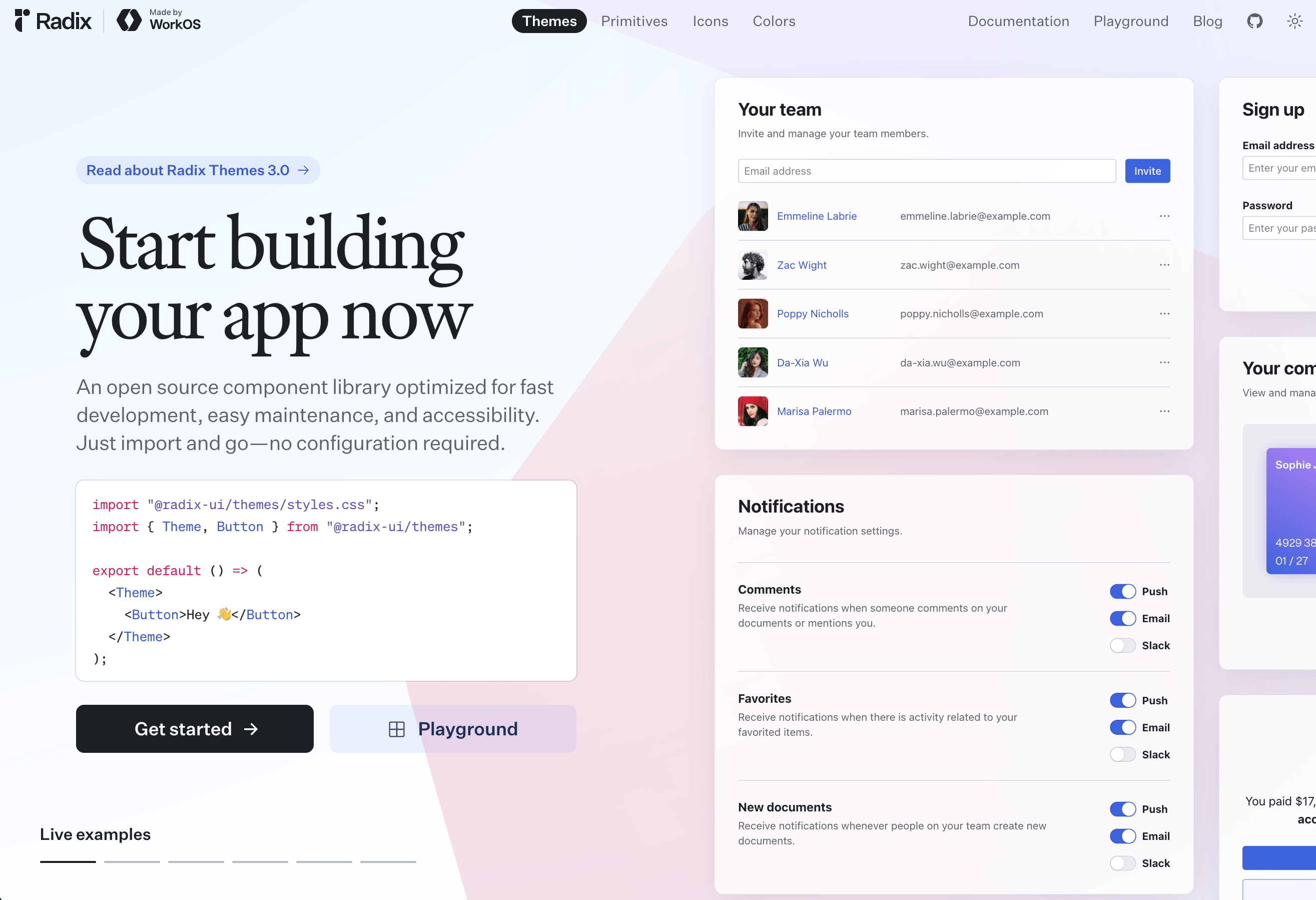 shadcn dashboard example